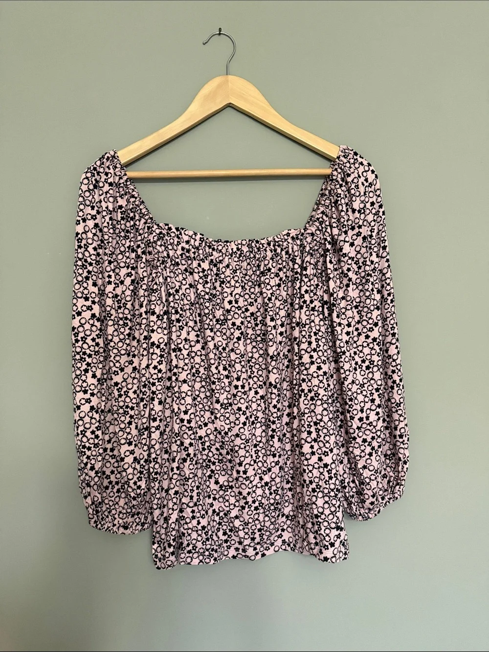 Boden Pink Floral Off-Shoulder Peasant Top